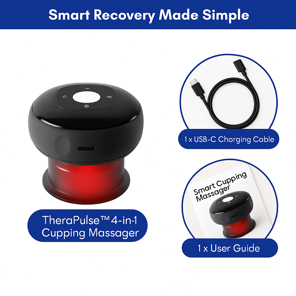 TheraPulse™ – 4-in-1 Smart Cupping & Red Light Therapy Massager